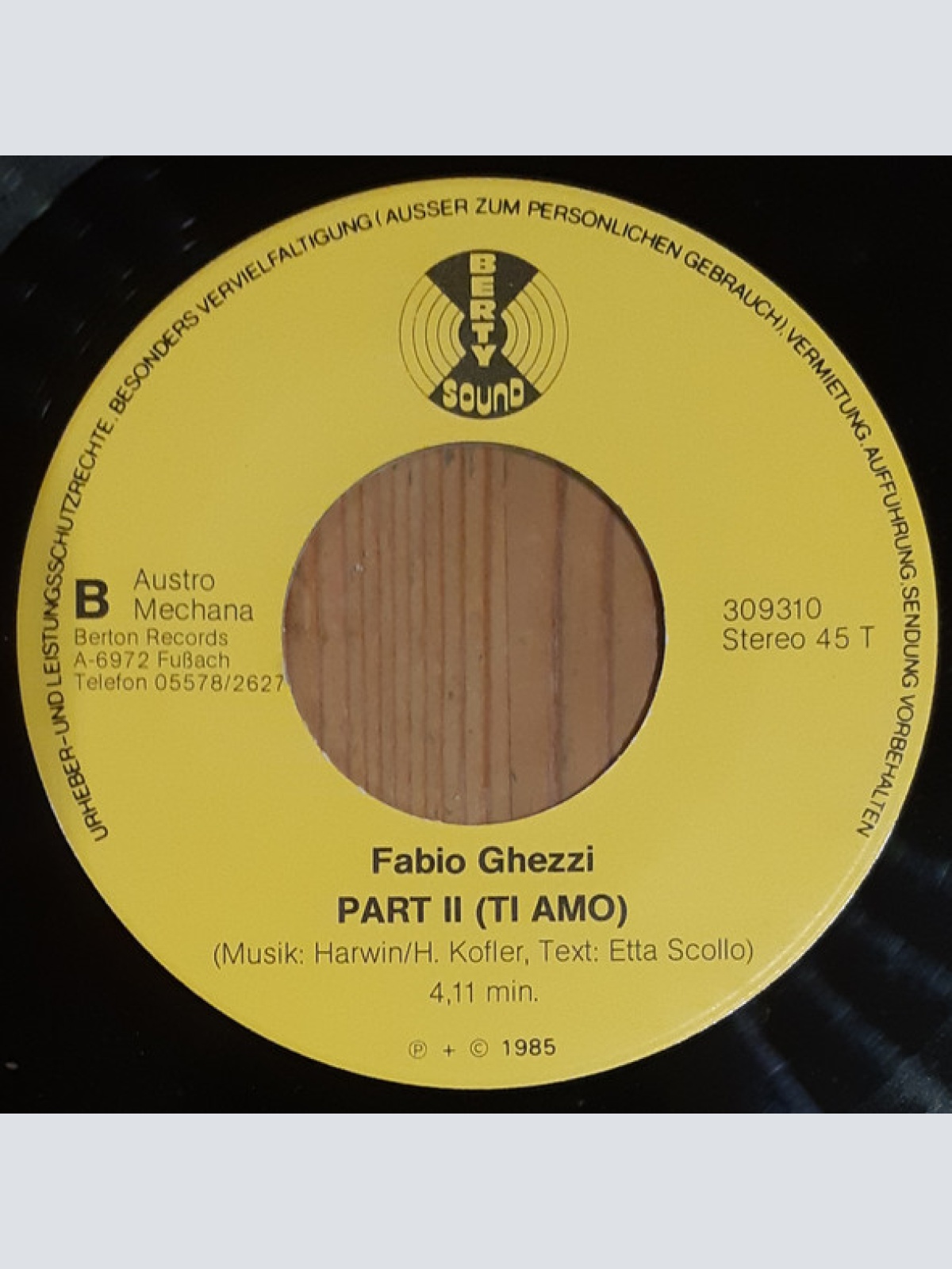 Vinyl / Fabio Ghezzi - Una Regata / Part II (Ti Amo)