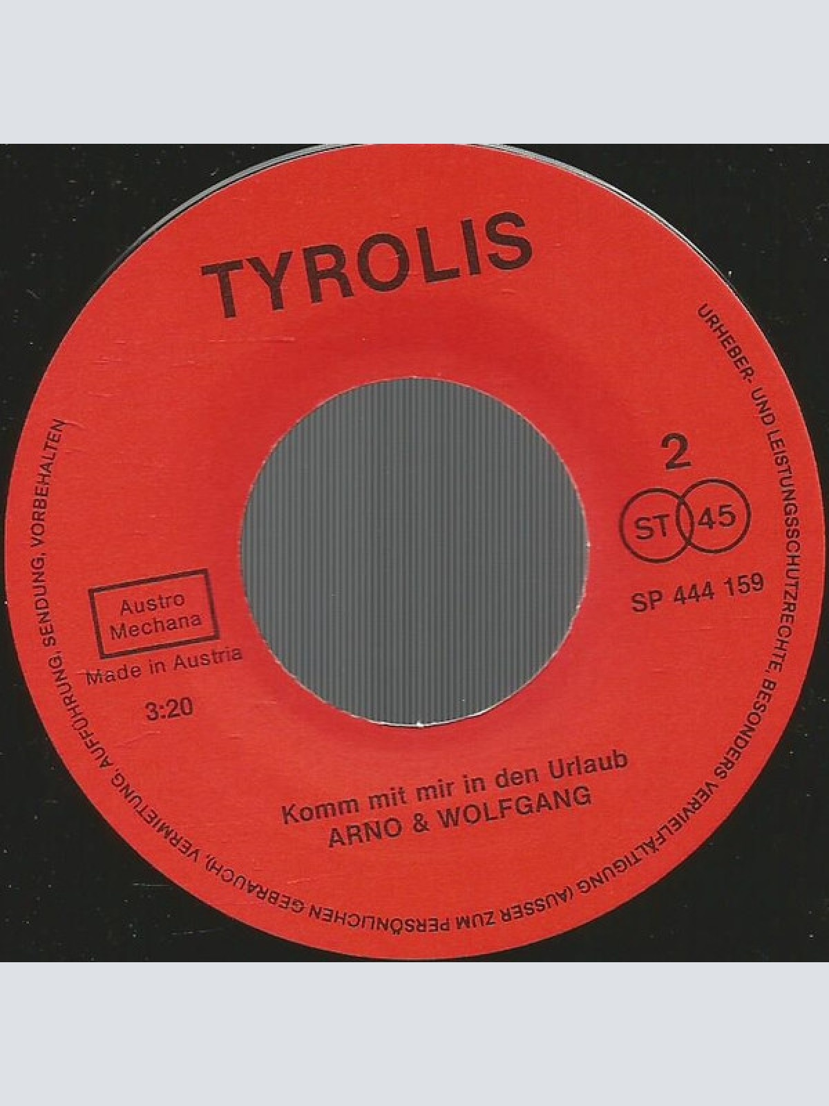 Vinyl / Arno & Wolfgang - Die Sommernacht In San Angelo / Komm Mit Mir In Den Urlaub