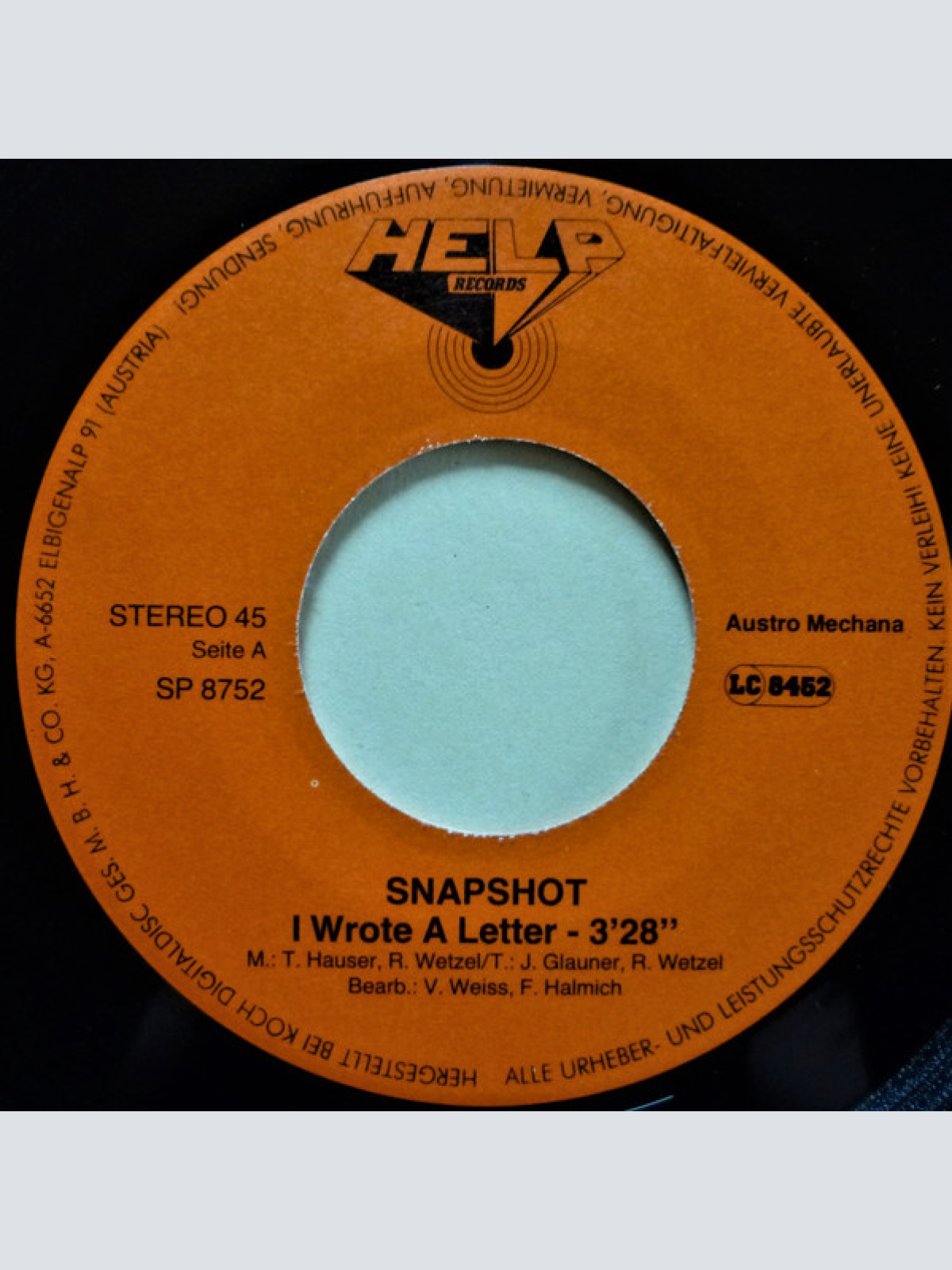 Vinyl / Snapshot (18) - I Wrote A Letter / A Little Green Man