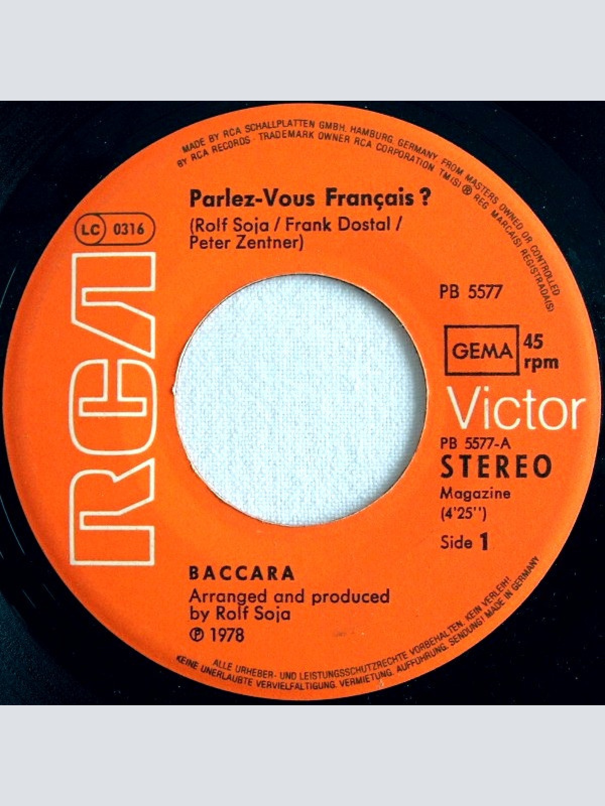 Vinyl / Baccara - Parlez-vous Français?