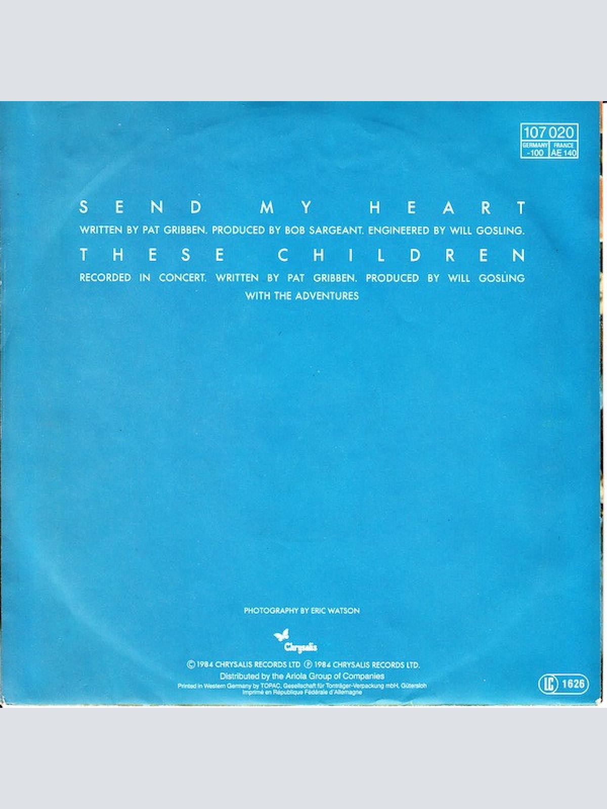 Vinyl / The Adventures - Send My Heart