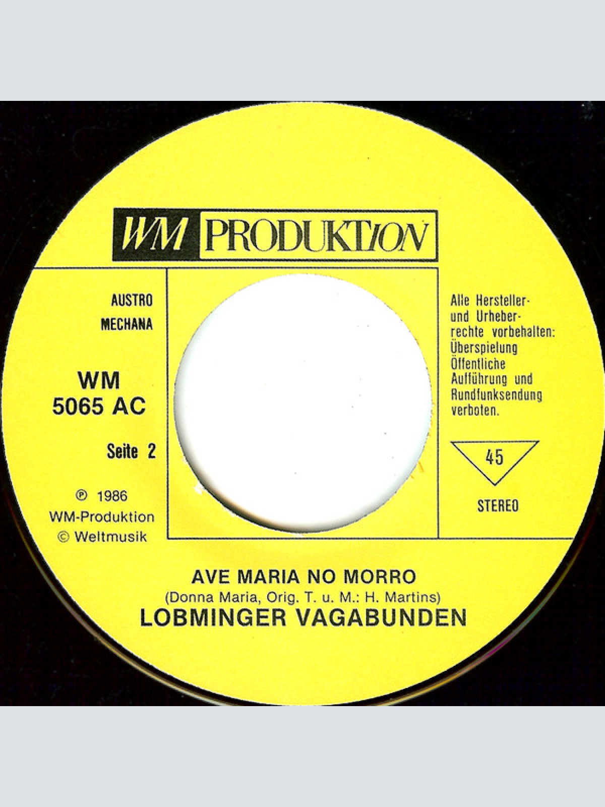 Vinyl / Lobminger Vagabunden - Polka, Walzer, Rock & Roll / Ave Maria No Morro