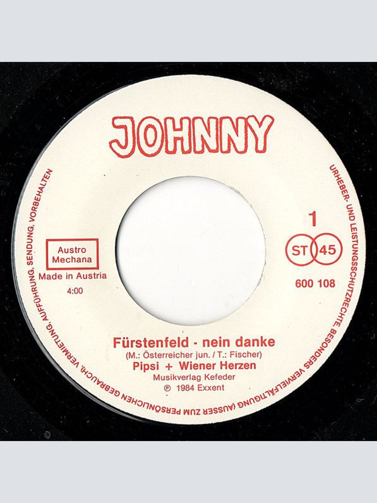 Vinyl / Pipsi Und Die Wiener Herzen* - Fürstenfeld - Nein Danke