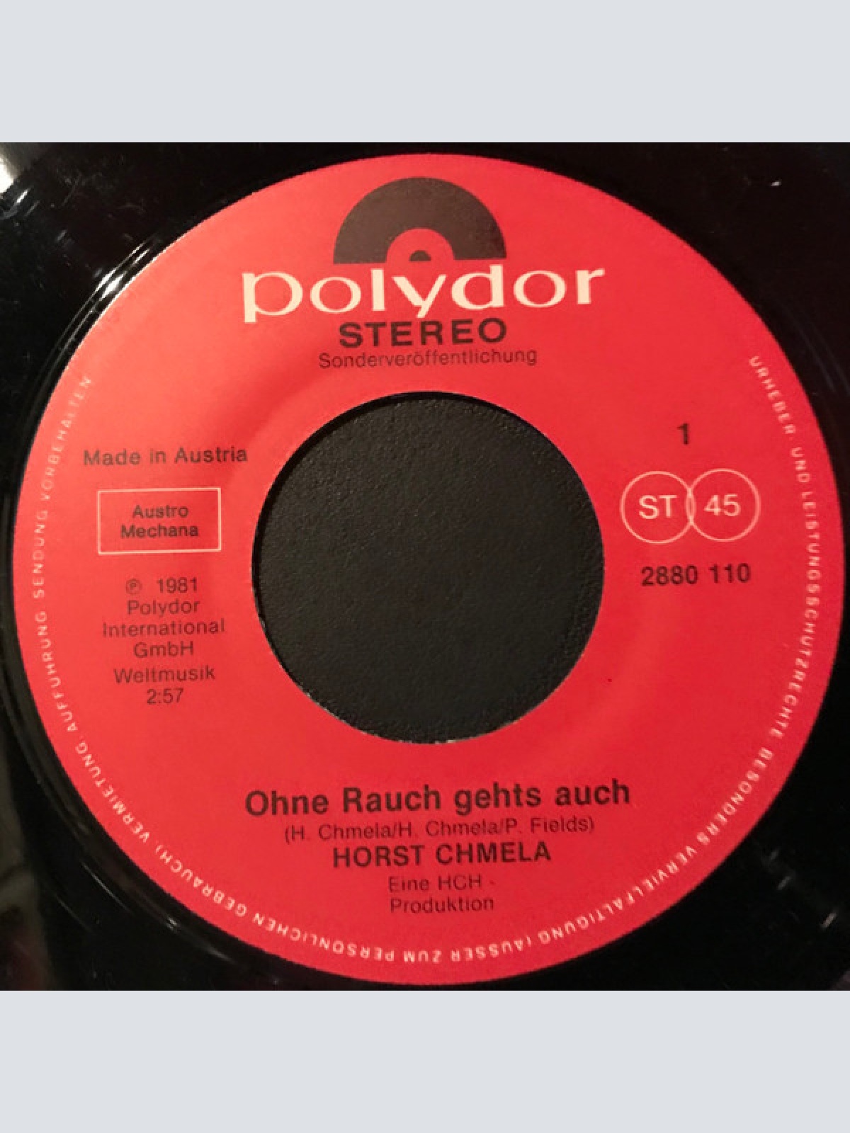 Vinyl / Horst Chmela - Ohne Rauch Geht's Auch