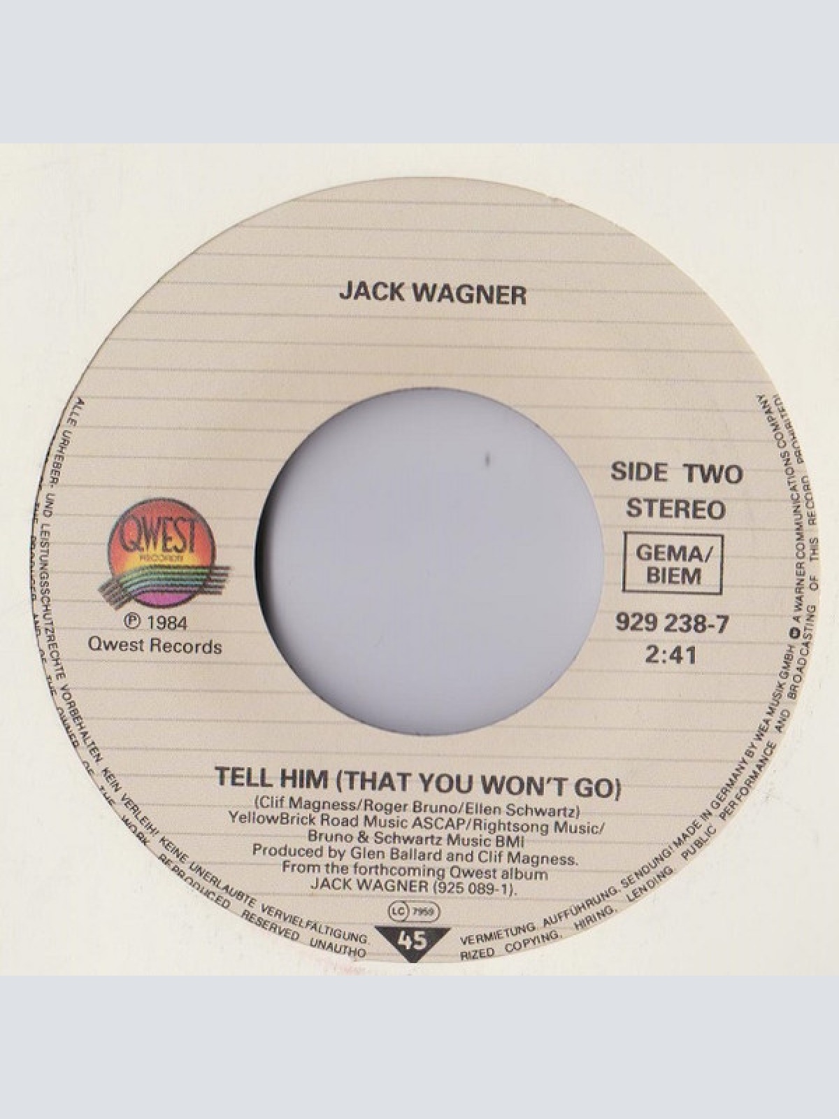 Vinyl / Jack Wagner - All I Need