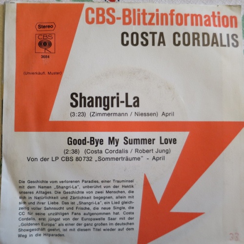 Vinyl / Costa Cordalis - Shangri-La