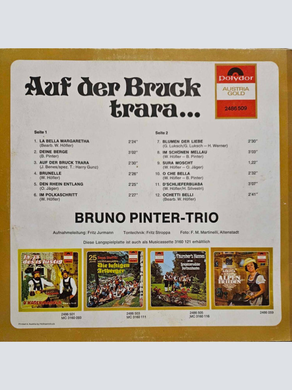 Vinyl / Bruno Pinter Trio - Auf Der Bruck Trara