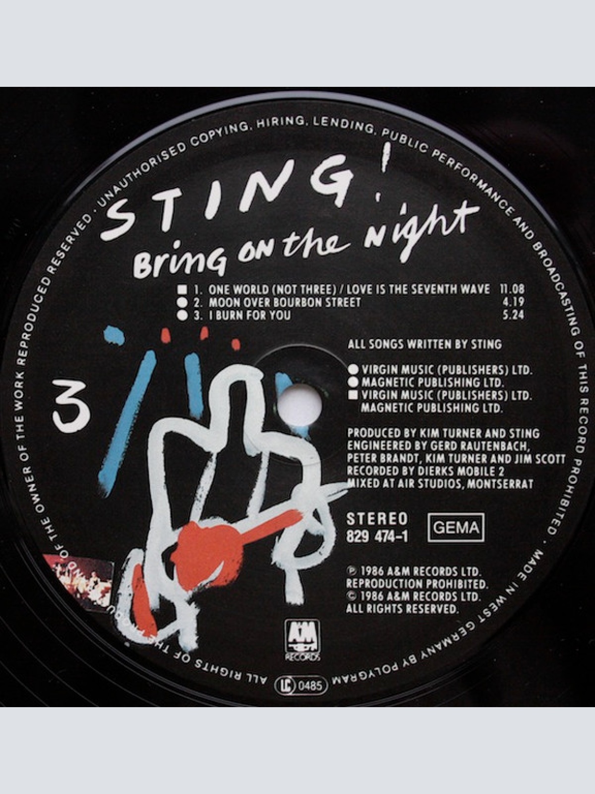 Vinyl / Sting - Bring On The Night