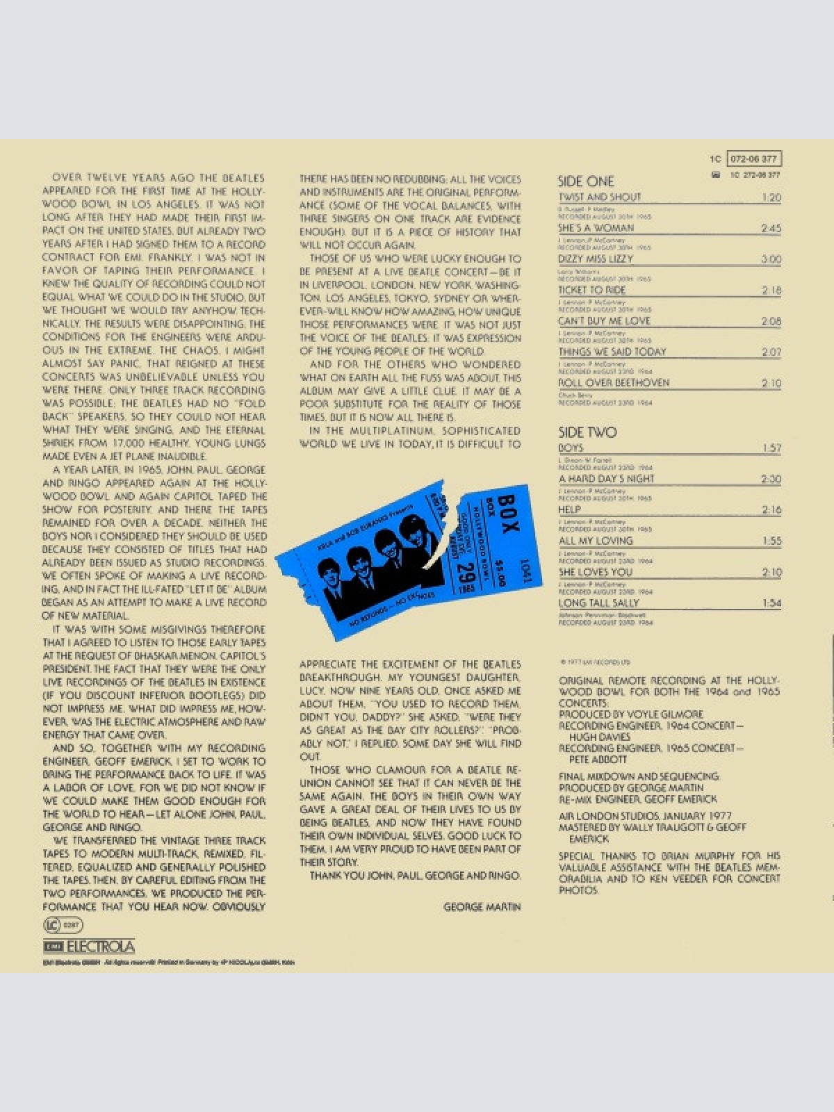 Vinyl / The Beatles - The Beatles At The Hollywood Bowl