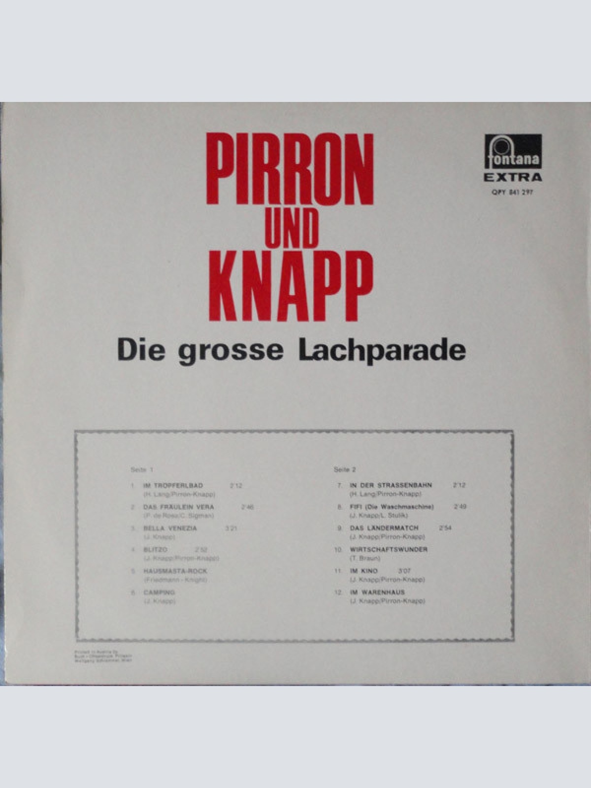 Vinyl / Pirron Und Knapp - Die Grosse Lachparade