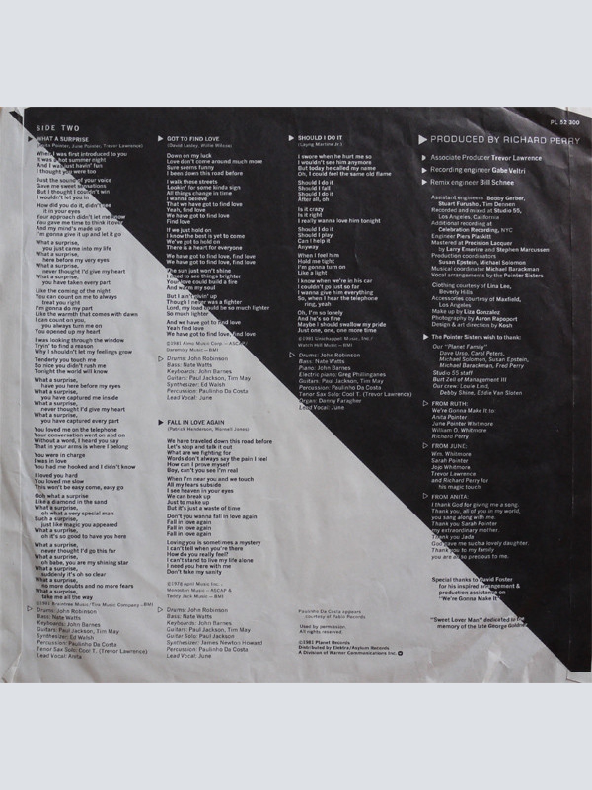 Vinyl / Pointer Sisters - Black & White