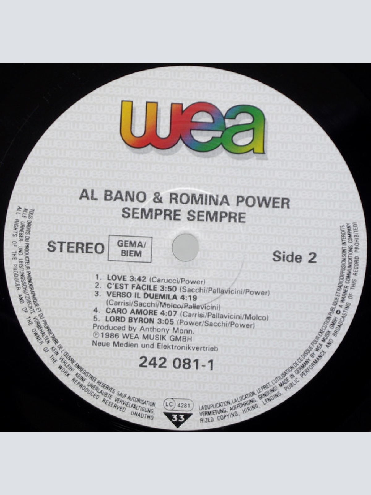 Vinyl / Al Bano & Romina Power - Sempre Sempre