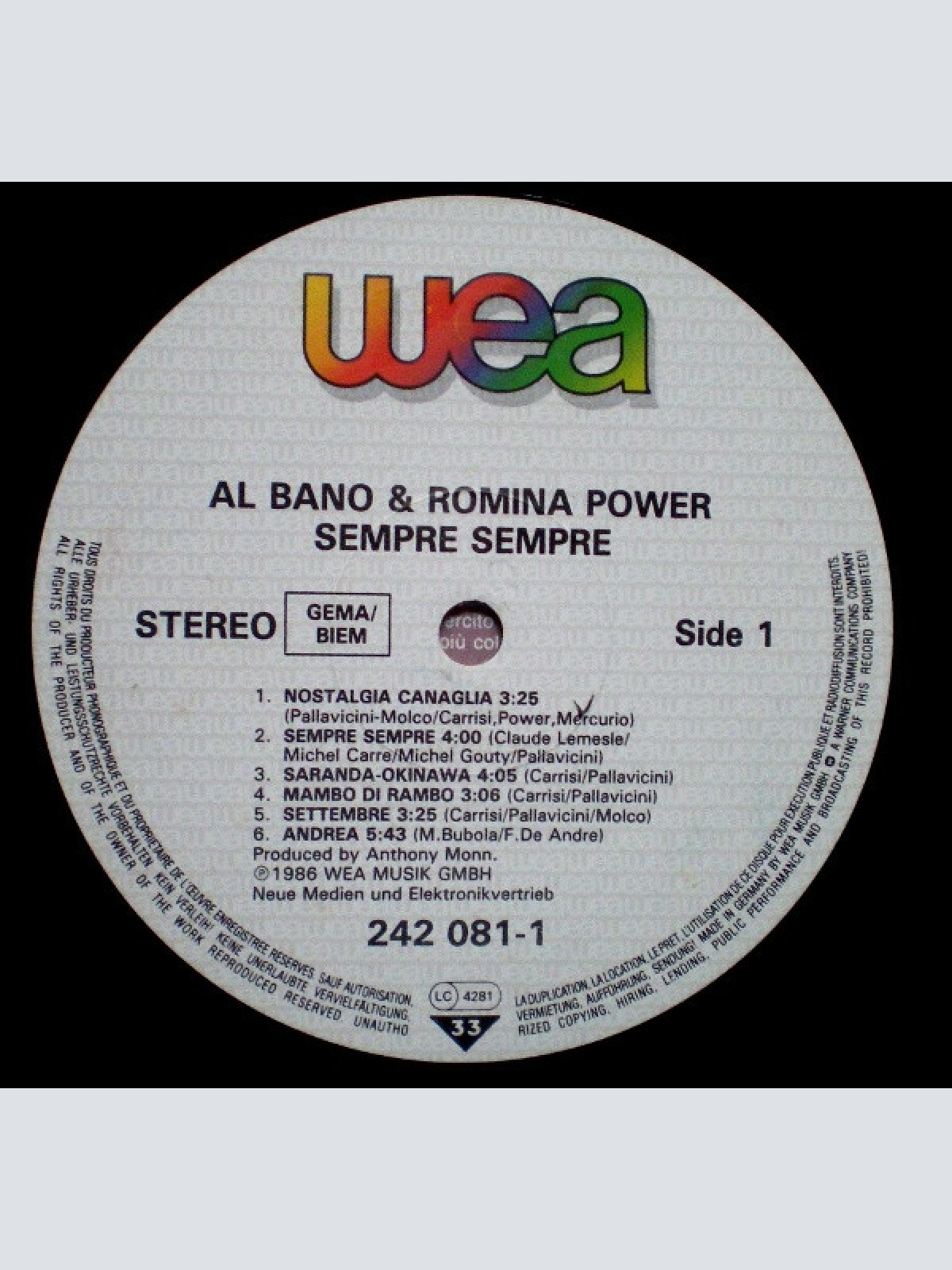 Vinyl / Al Bano & Romina Power - Sempre Sempre