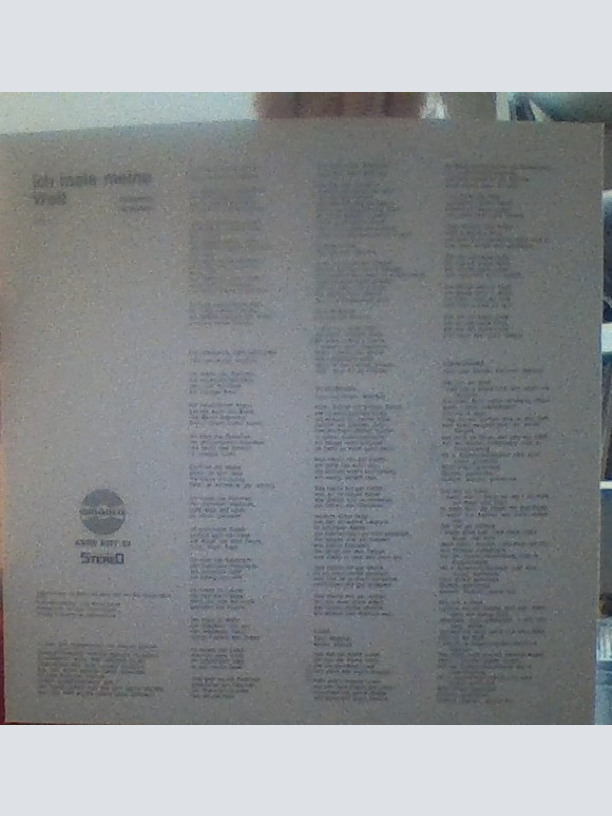 Vinyl / Heinrich Walcher - Ich Male Meine Welt