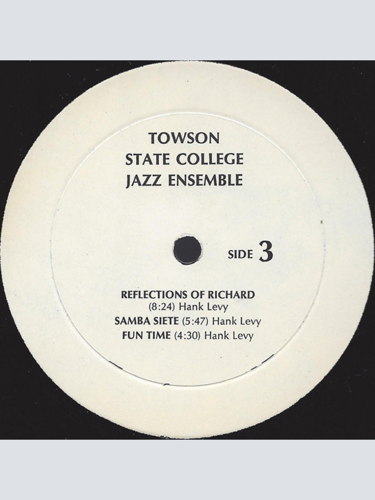 Vinyl / Towson State College Jazz Ensemble*, Henry J. (Hank) Levy* - Jazz