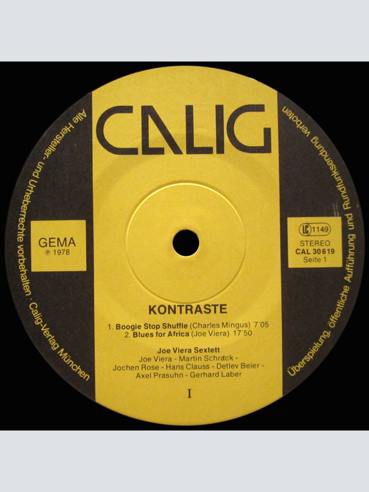 Vinyl / Joe Viera Sextett - Kontraste