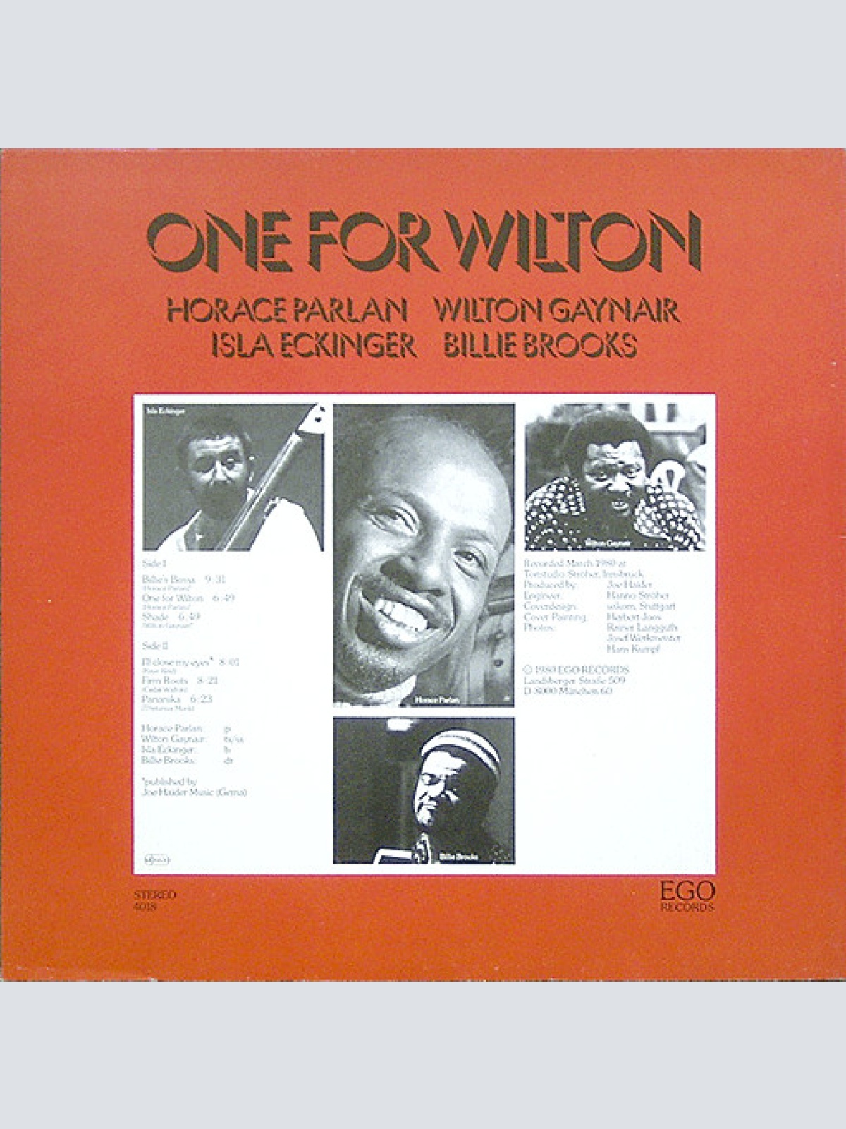 Vinyl / Horace Parlan - One For Wilton