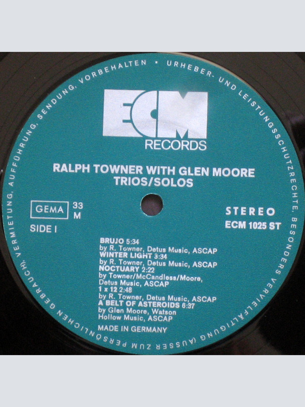 Vinyl / Ralph Towner With Glen Moore - Trios / Solos