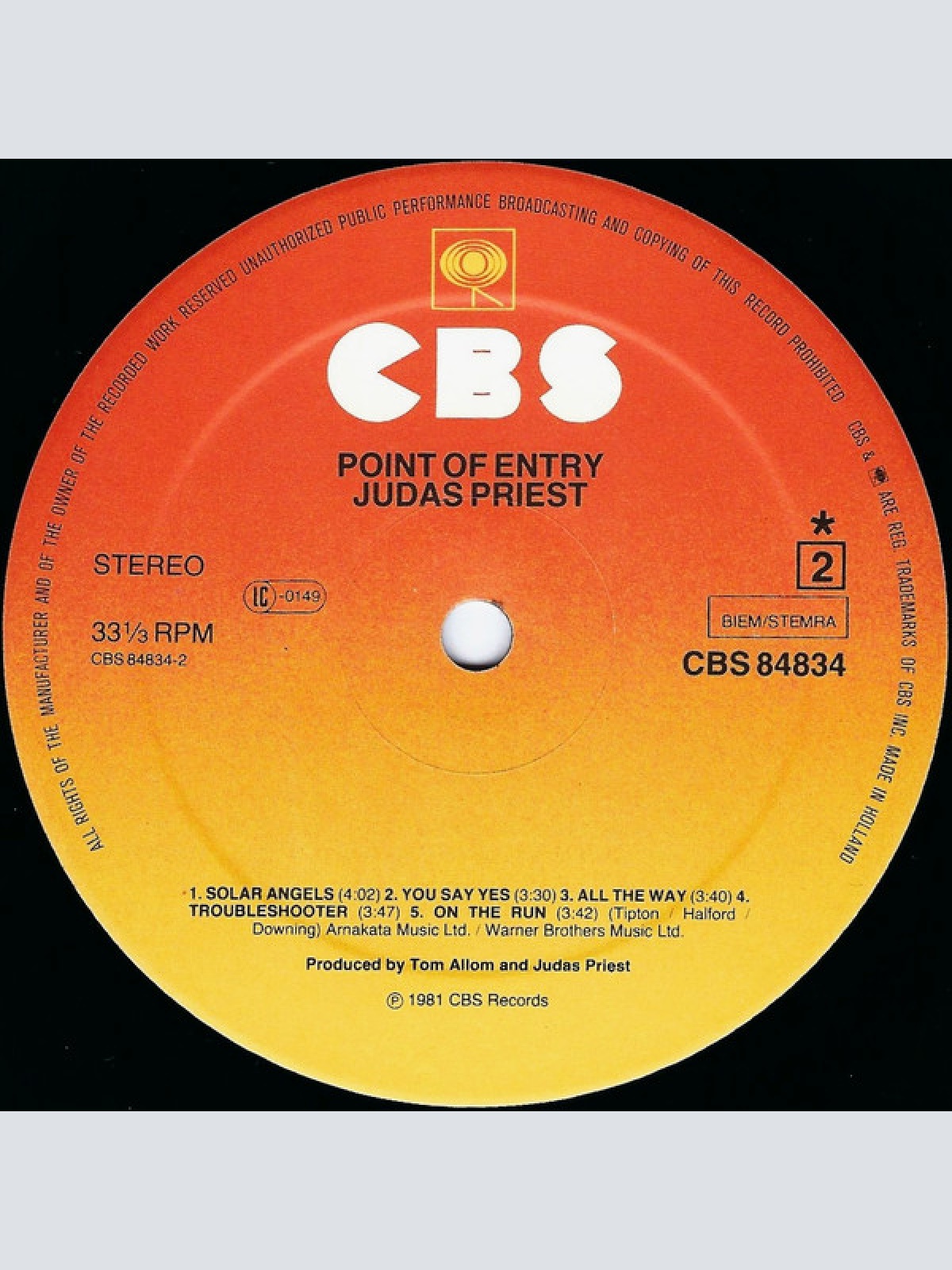 Vinyl / Judas Priest - Point Of Entry