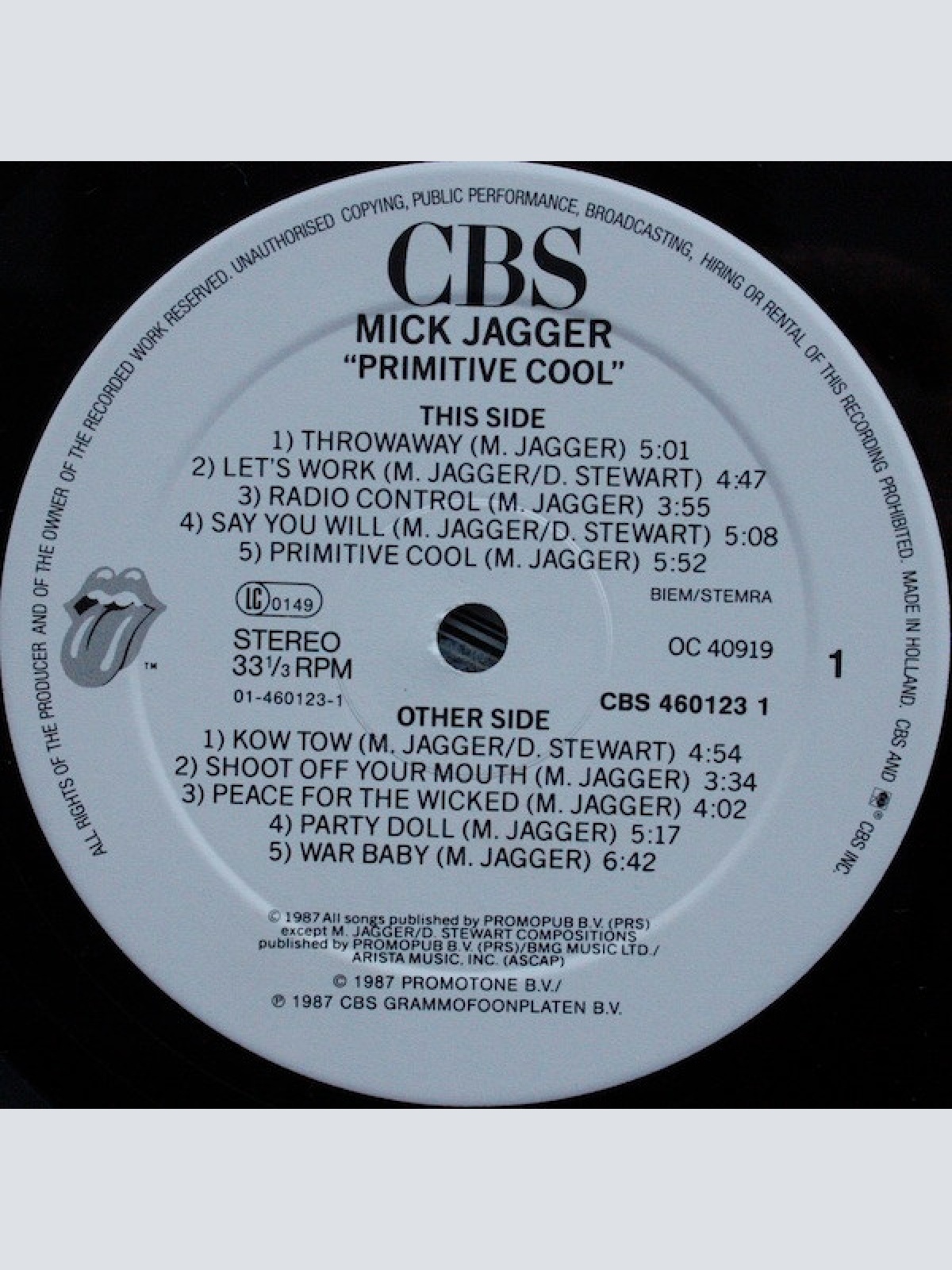 Vinyl / Mick Jagger - Primitive Cool