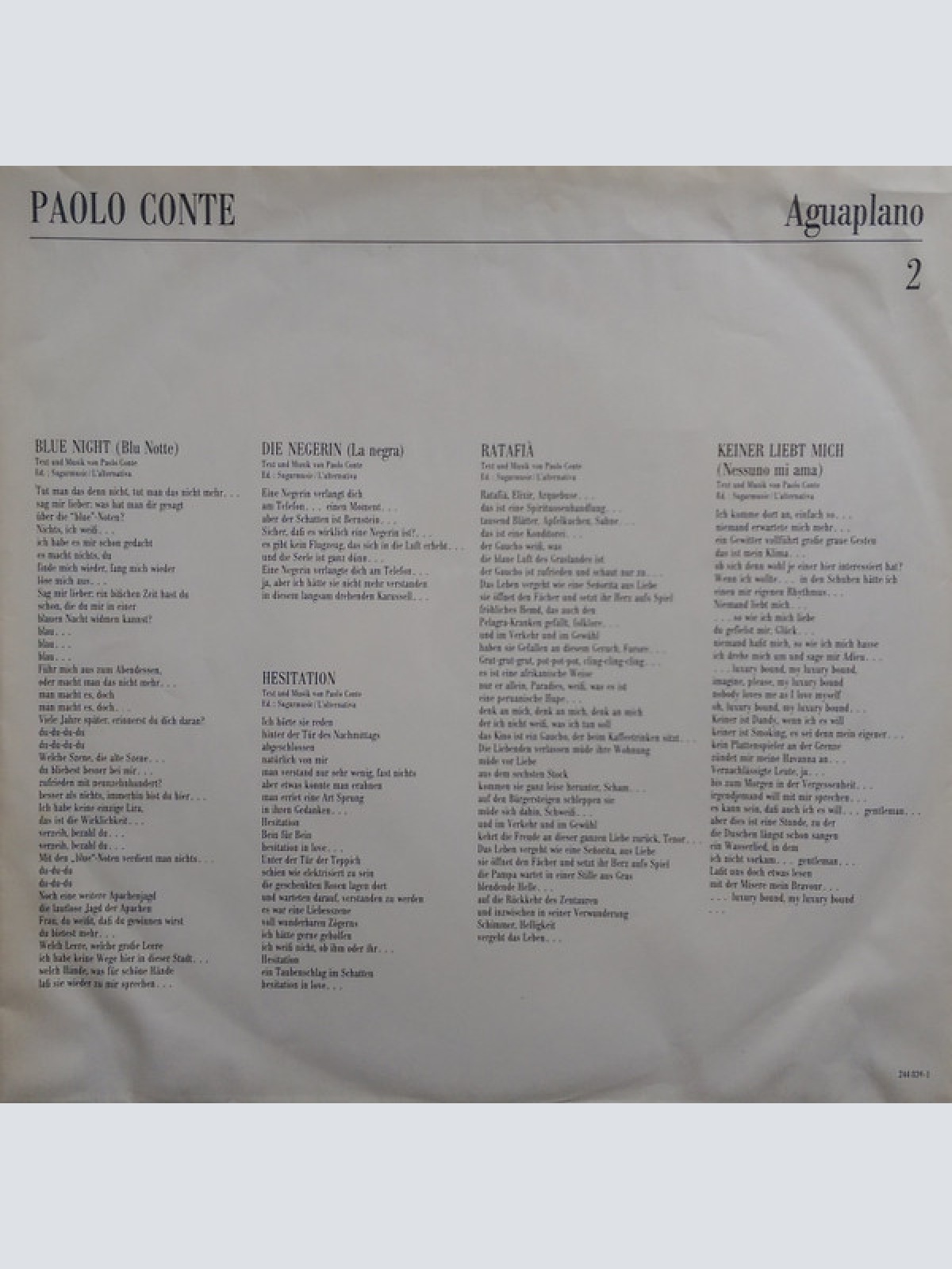 Vinyl / Paolo Conte - Aguaplano