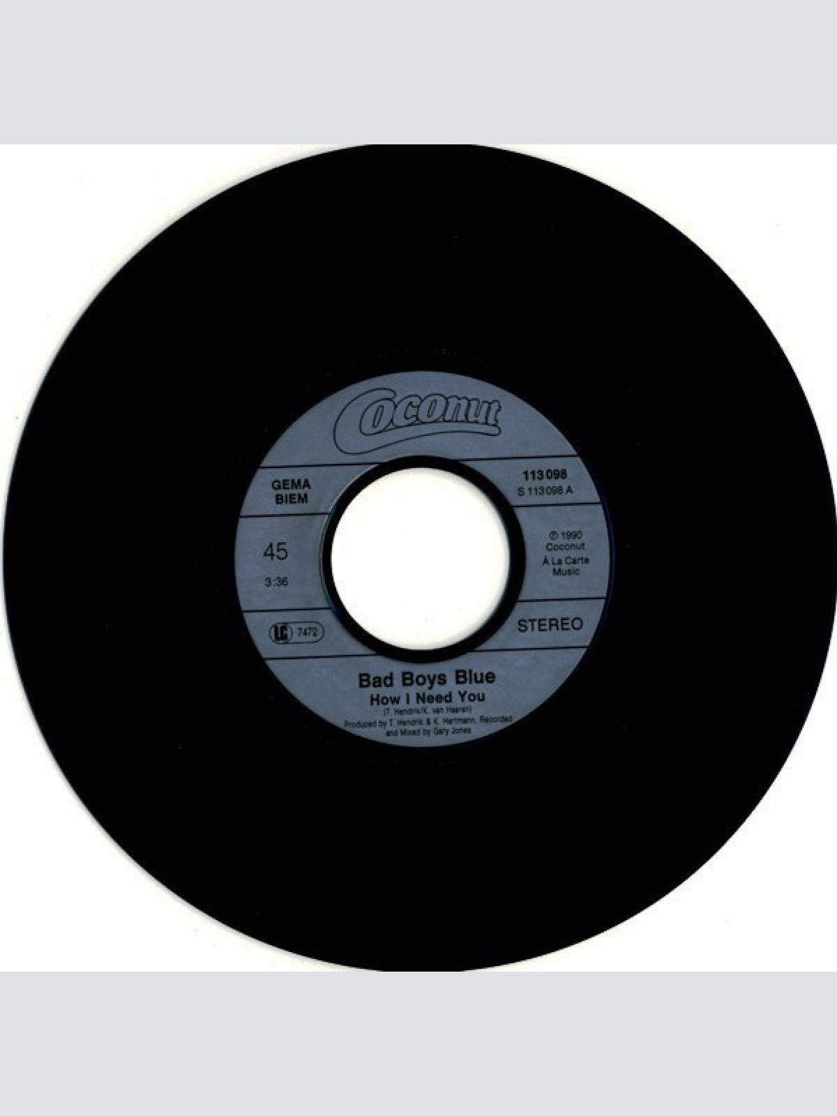 Vinyl / Bad Boys Blue - How I Need You