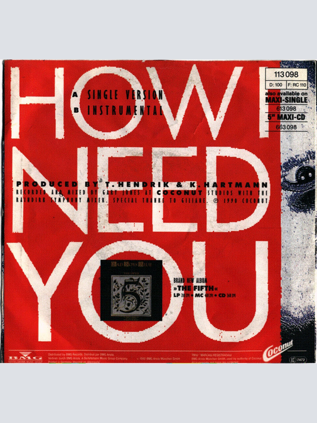 Vinyl / Bad Boys Blue - How I Need You