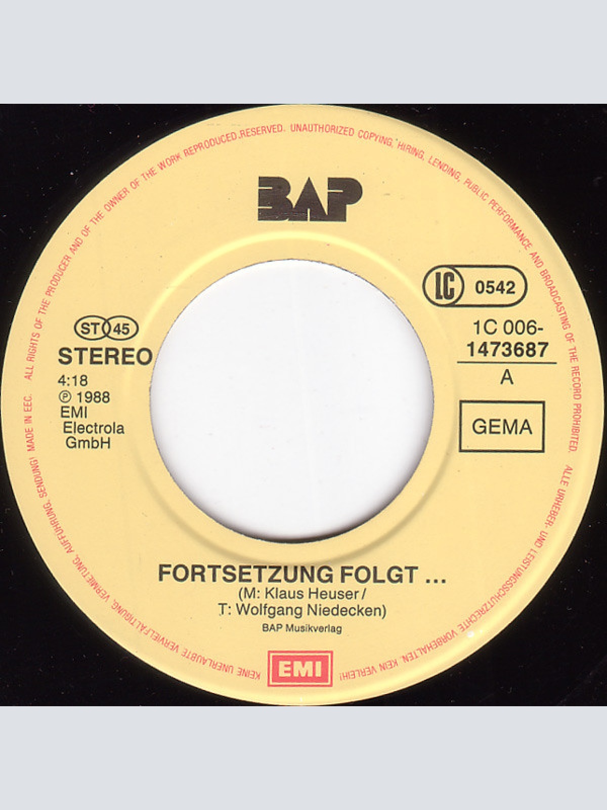 Vinyl / BAP!* - Fortsetzung Folgt ...