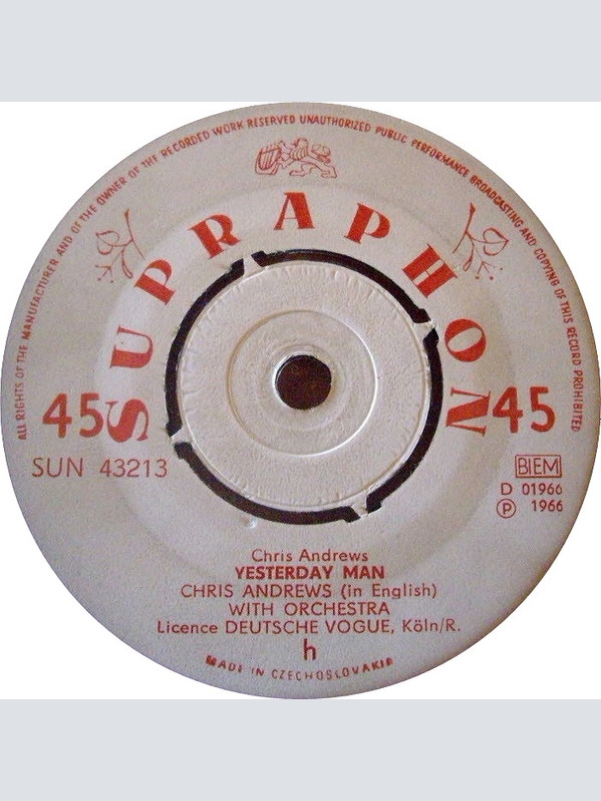 Vinyl / Chris Andrews (3) - Yesterday Man / To Whom It Concerns