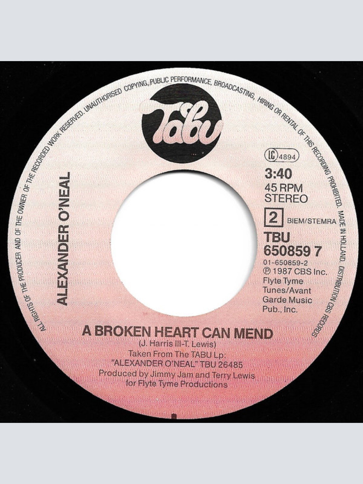 Vinyl / Alexander O'Neal - Fake