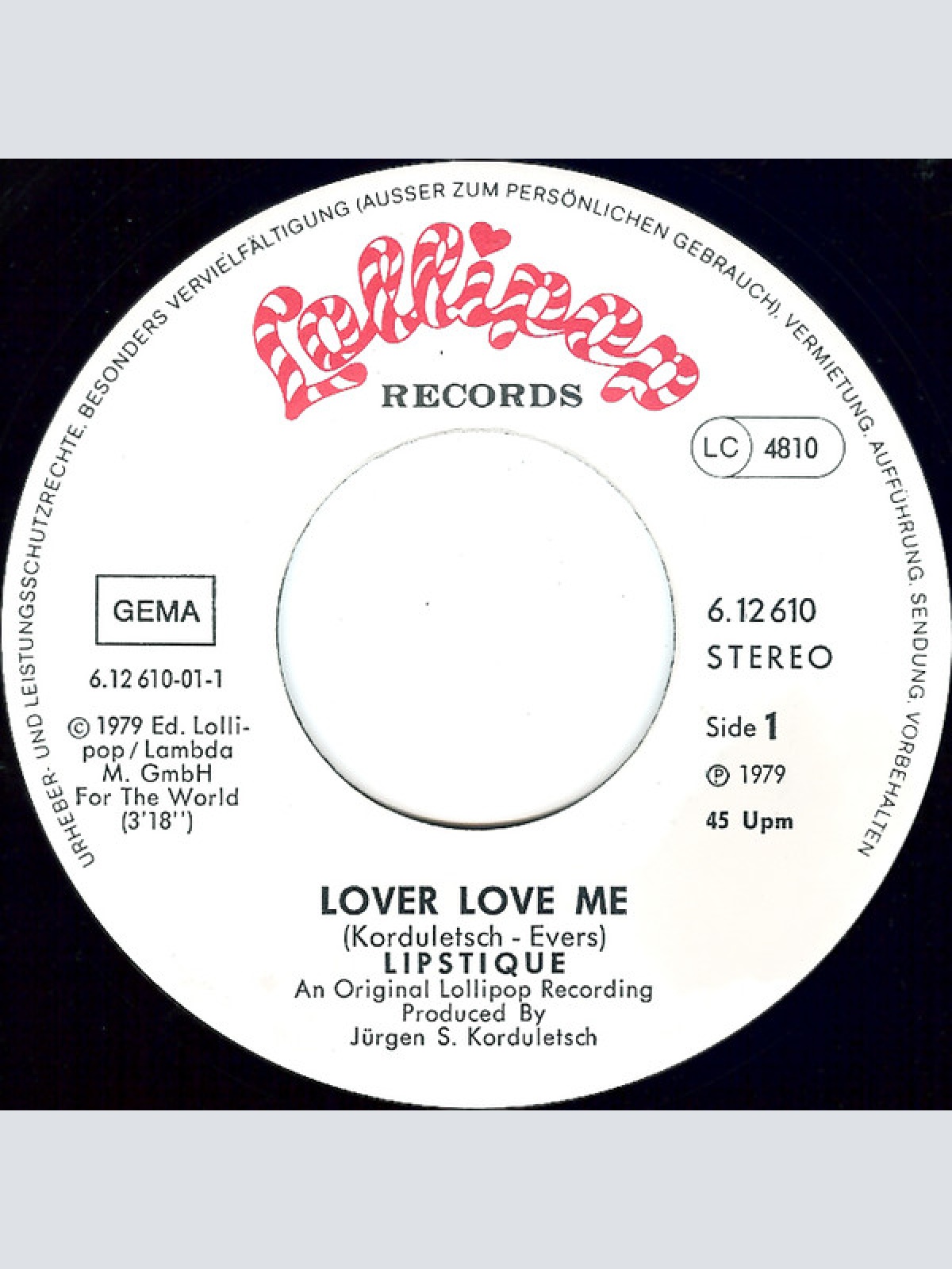 Vinyl / Lipstique (2) - Lover Love Me