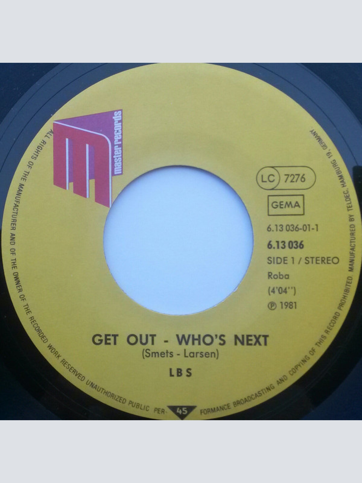 Vinyl / LBS - Get Out... Who's Next