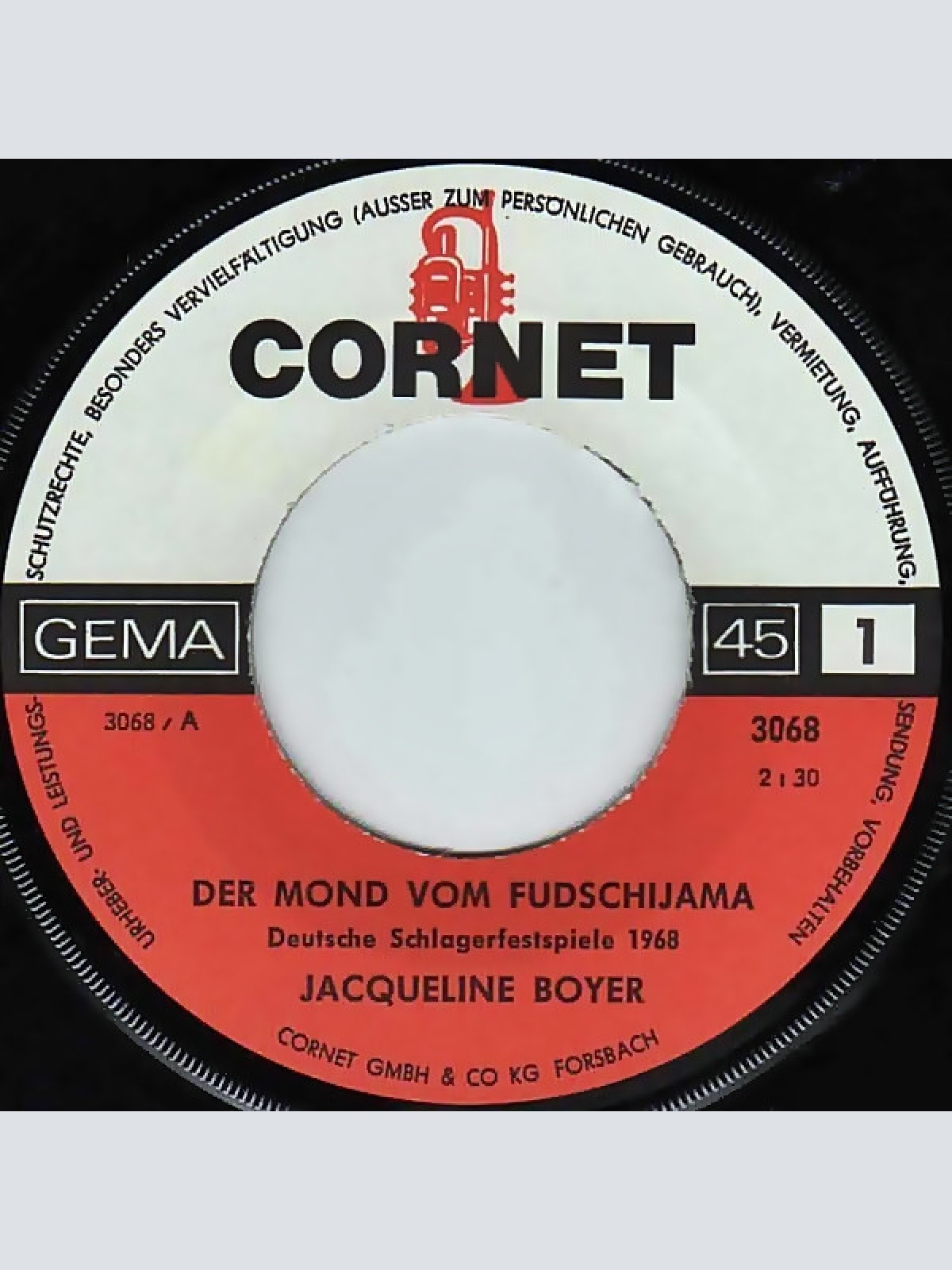 Vinyl / Jacqueline Boyer - Der Mond Vom Fudschijama / Zwei Verliebte Sterne