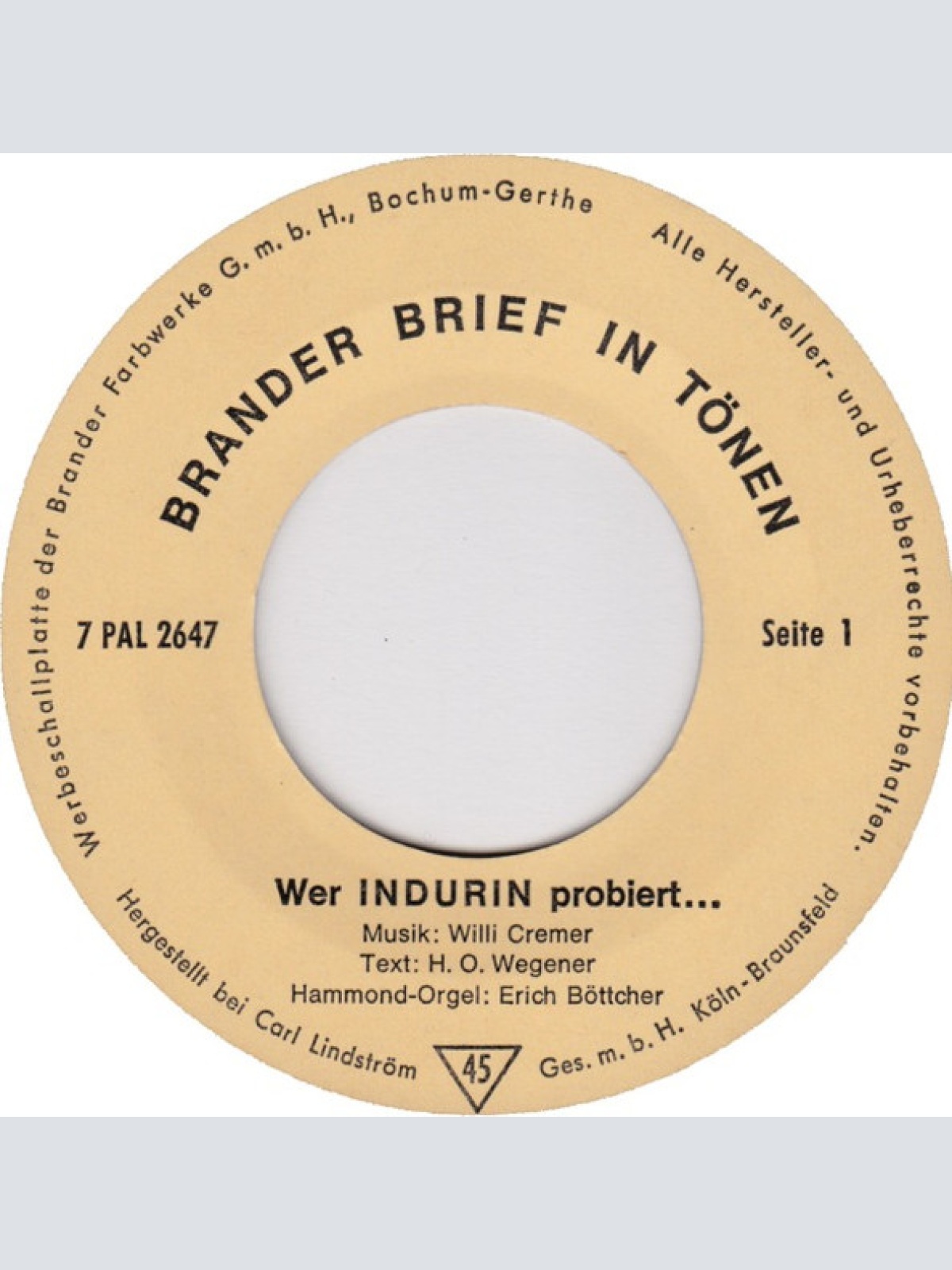 Vinyl / Erich Böttcher* - Wer INDURIN Probiert... / Frechdachs