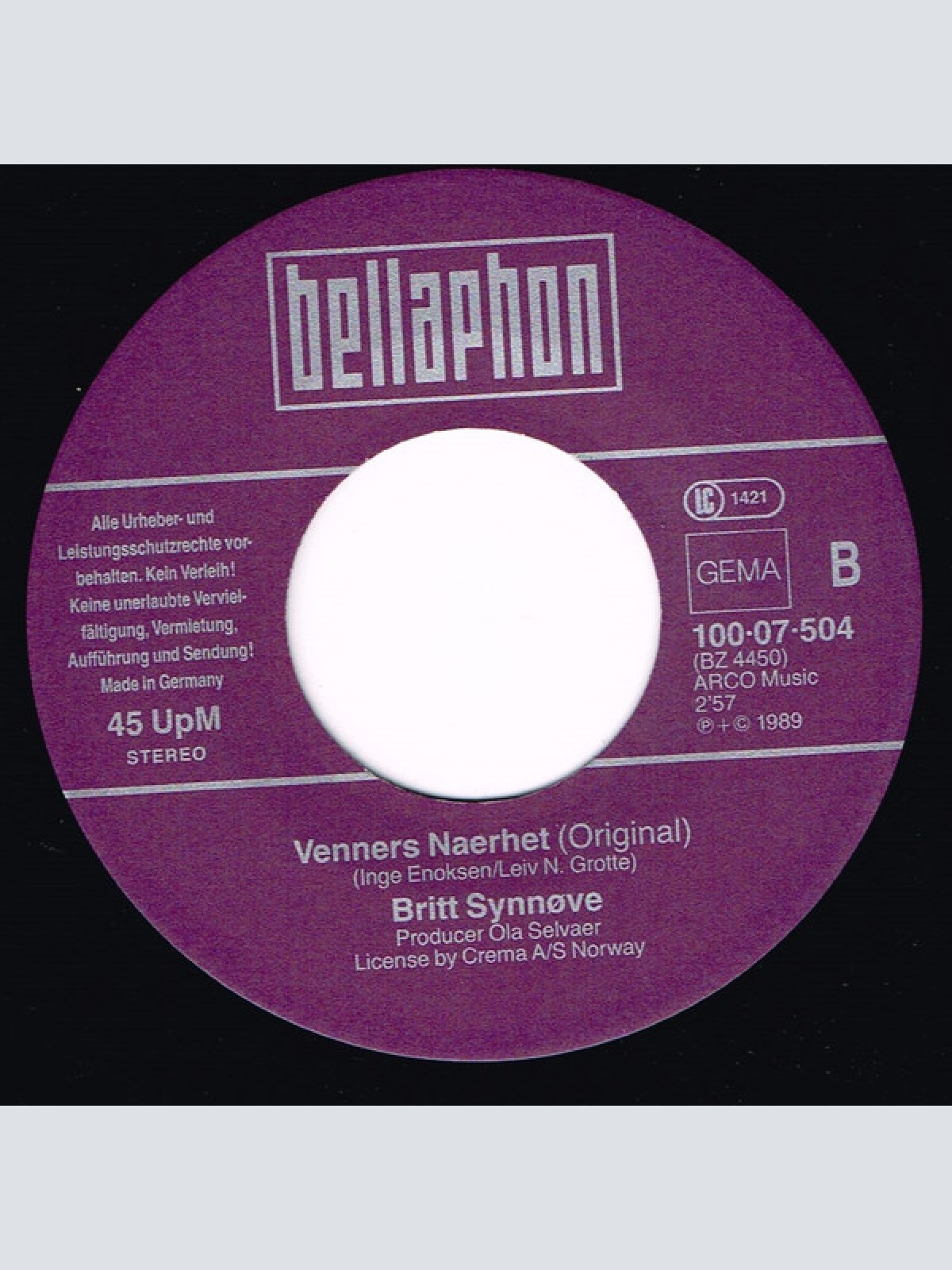 Vinyl / Britt Synnøve* - Words Of Friendship