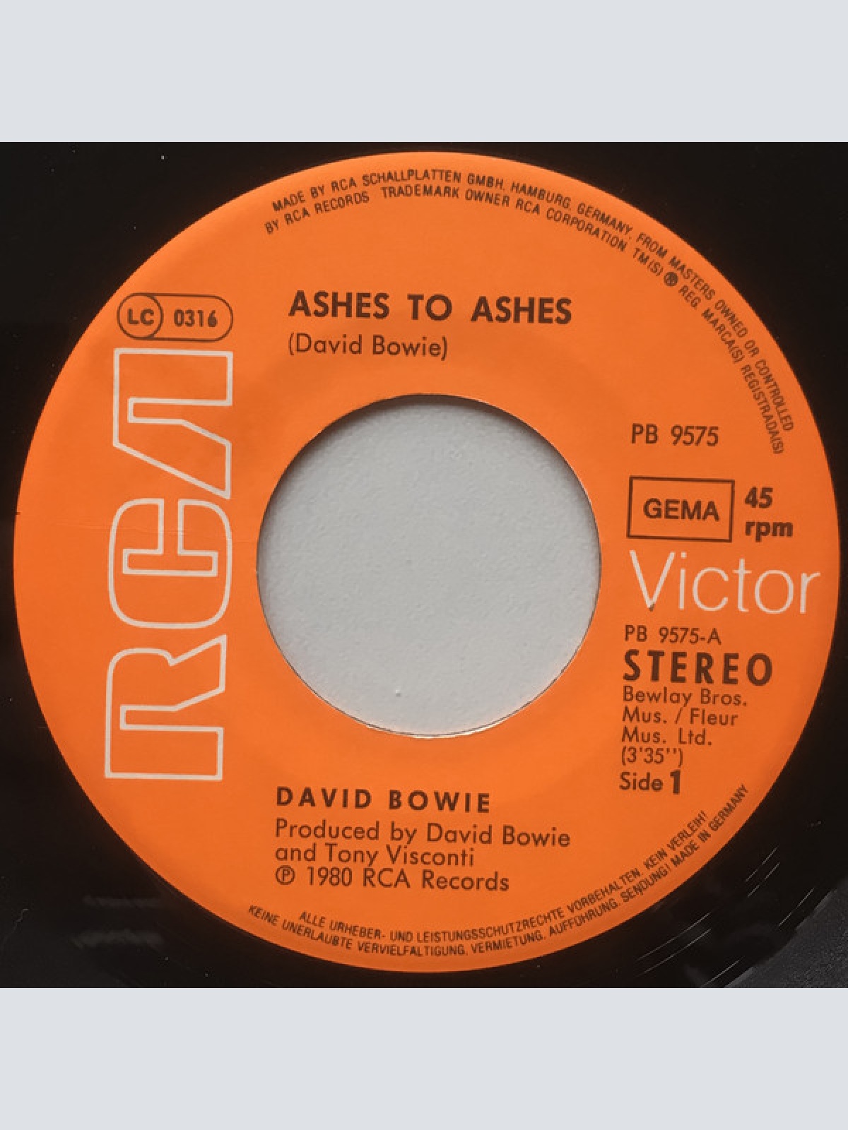 Vinyl / David Bowie - Ashes To Ashes
