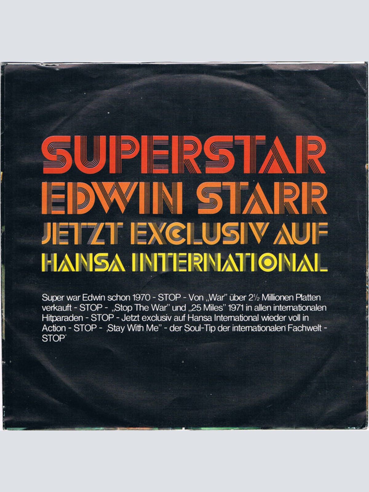 Vinyl / Edwin Starr - Stay With Me / I'll Never Forget You