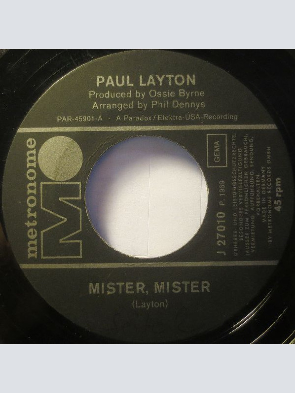 Vinyl / Paul Layton - Mister, Mister / Sing, Sadman, Sing