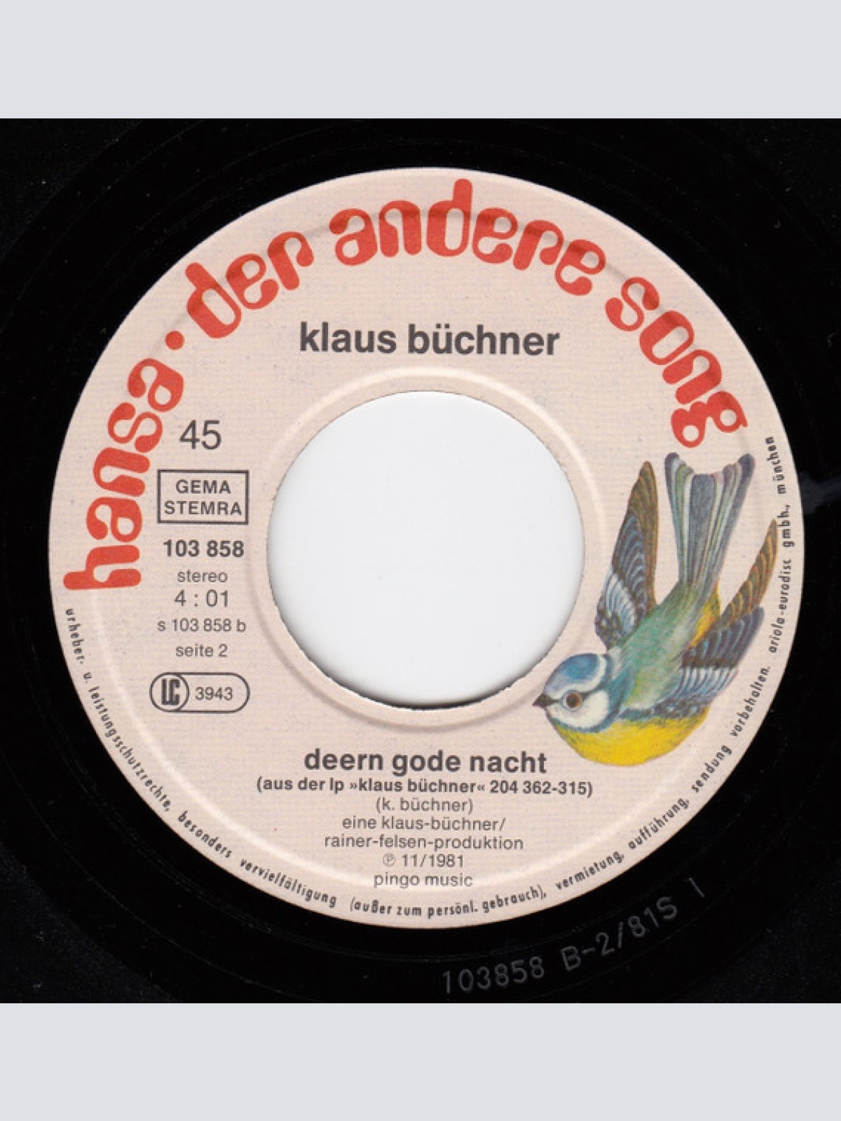 Vinyl / Klaus Büchner - Sie Geht