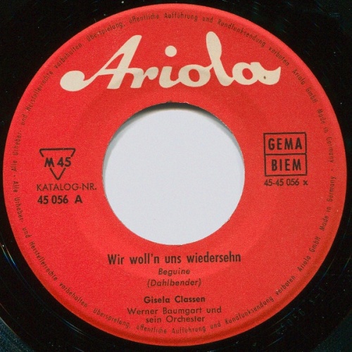 Vinyl / Gisela Classen - Wir Woll'n Uns Wiedersehn / Immer Bleib Ich Bei Dir
