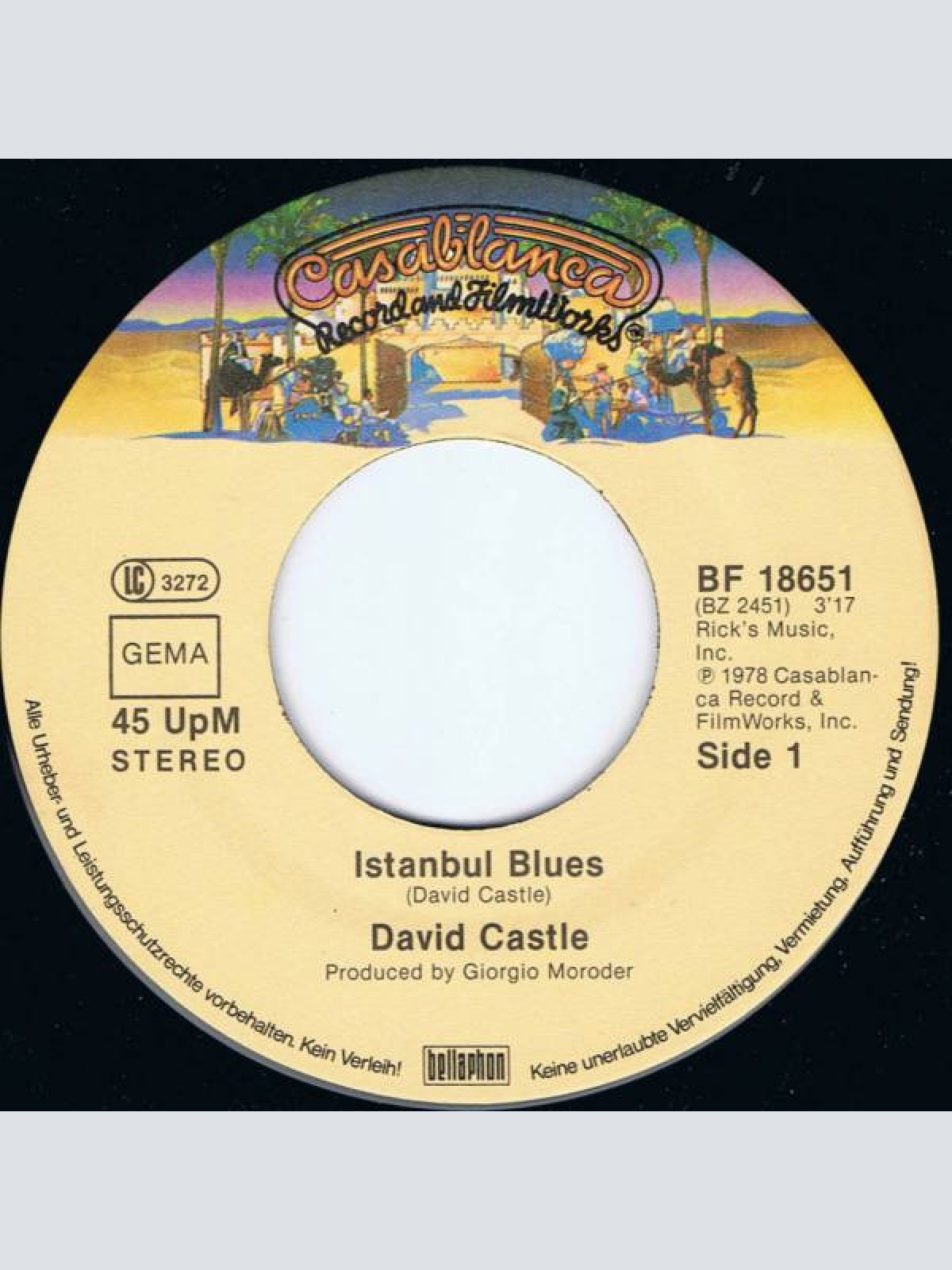Vinyl / David Castle / Giorgio Moroder - Istanbul Blues / Chase