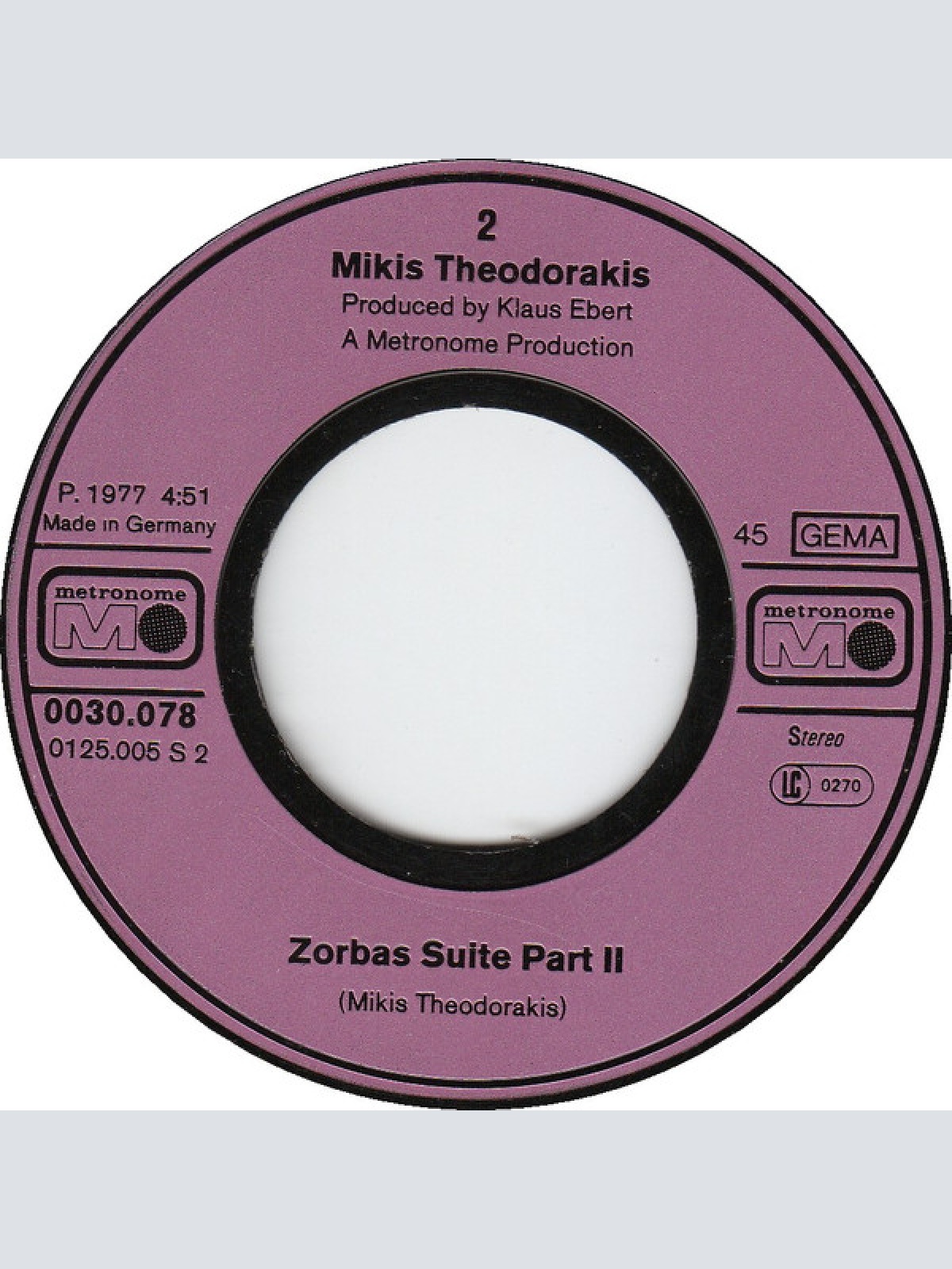 Vinyl / Mikis Theodorakis - Zorbas Dance