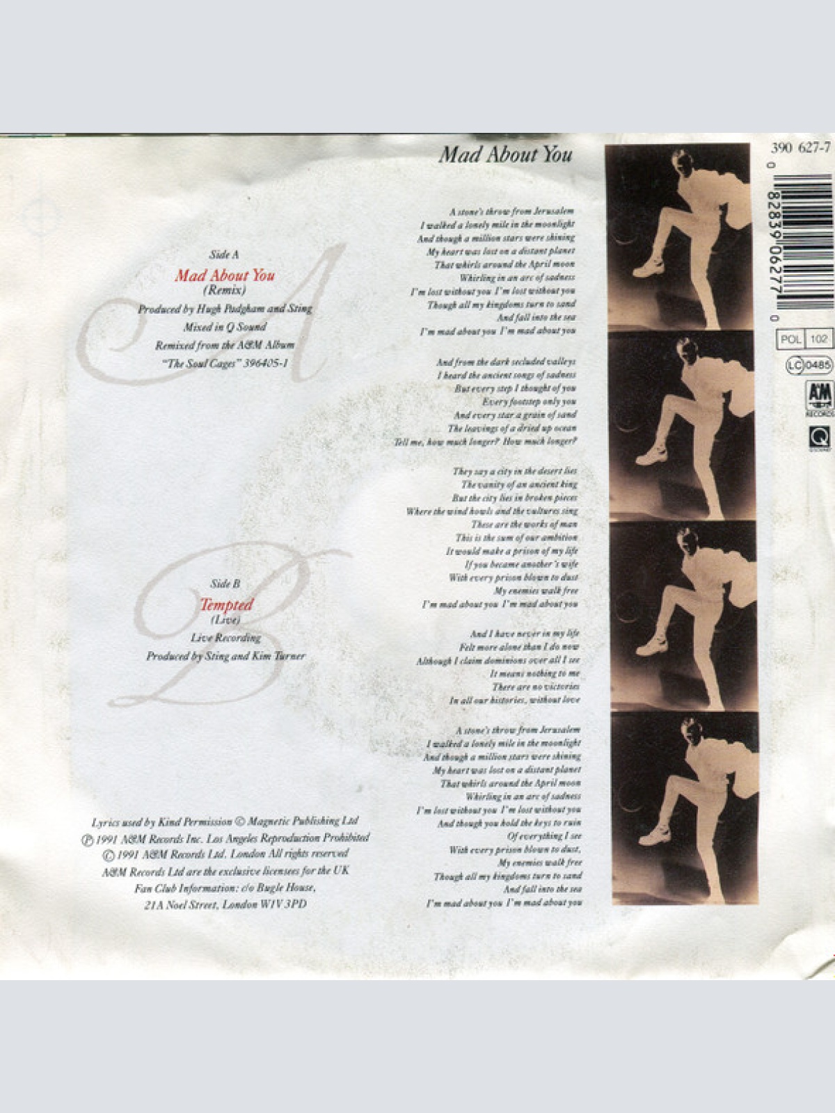 Vinyl / Sting - Mad About You