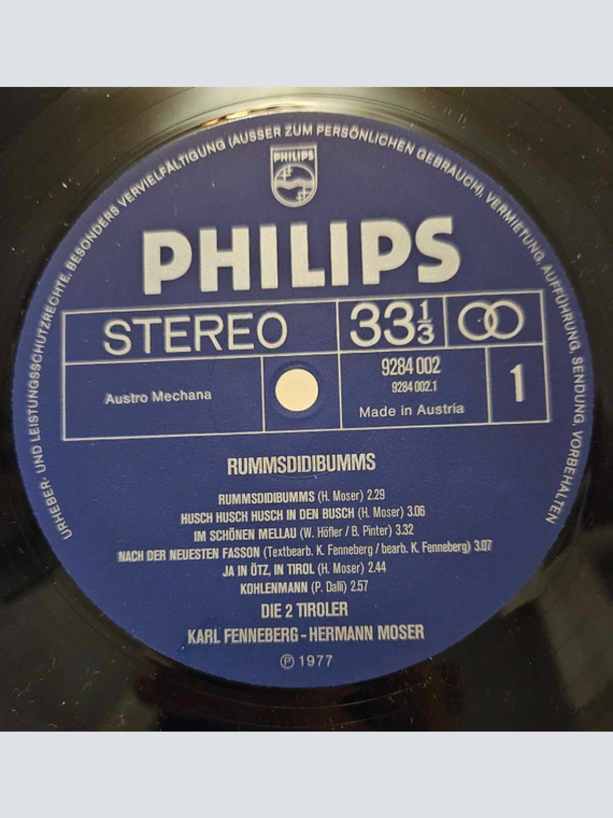 Vinyl / Die 2 Tiroler Karl Fenneberg ~ Hermann Moser* - Rummsdidi-bumms