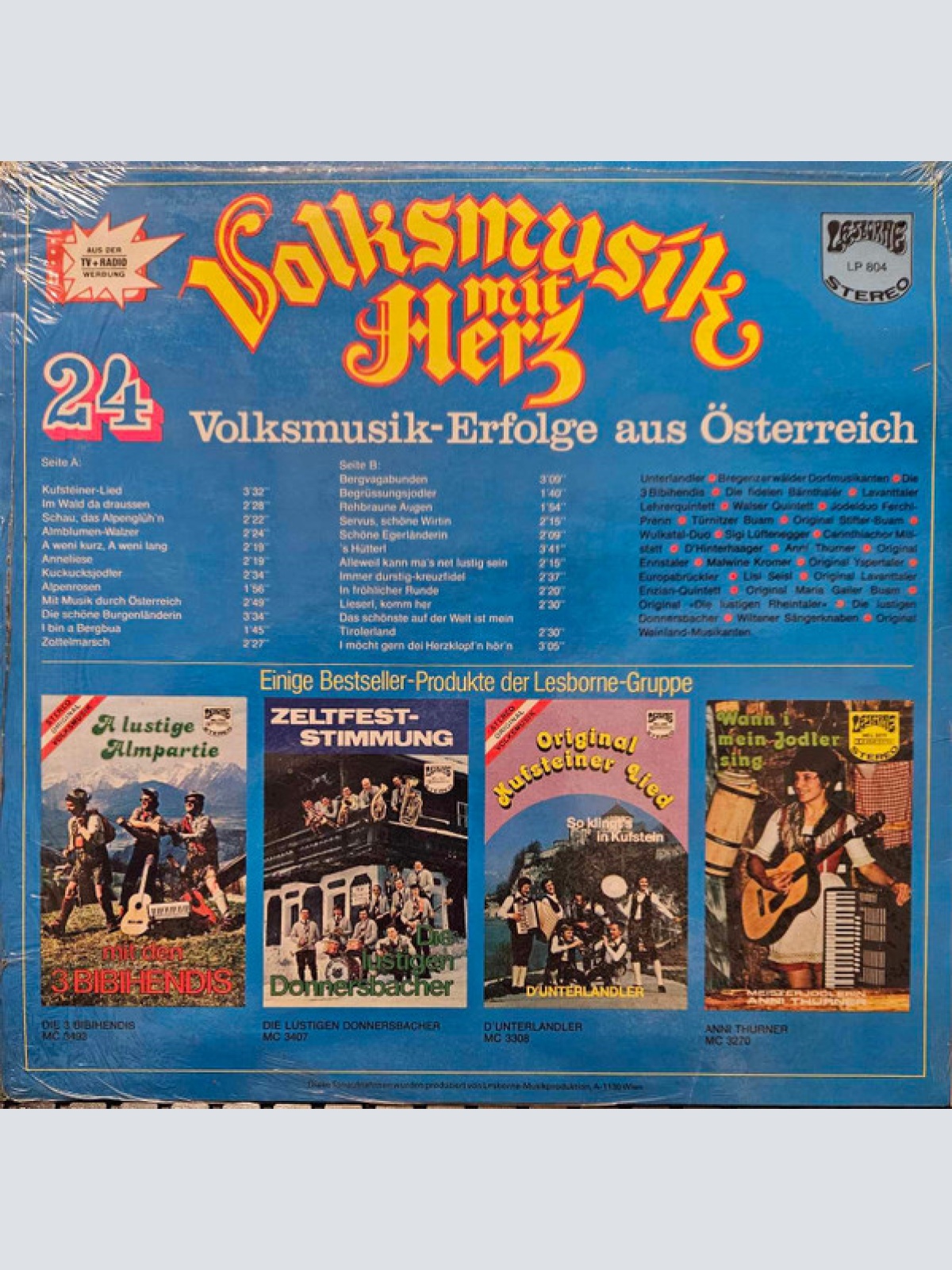 Vinyl / Various - Volksmusik Mit Herz - 24 Volksmusik-Erfolge Aus Österreich