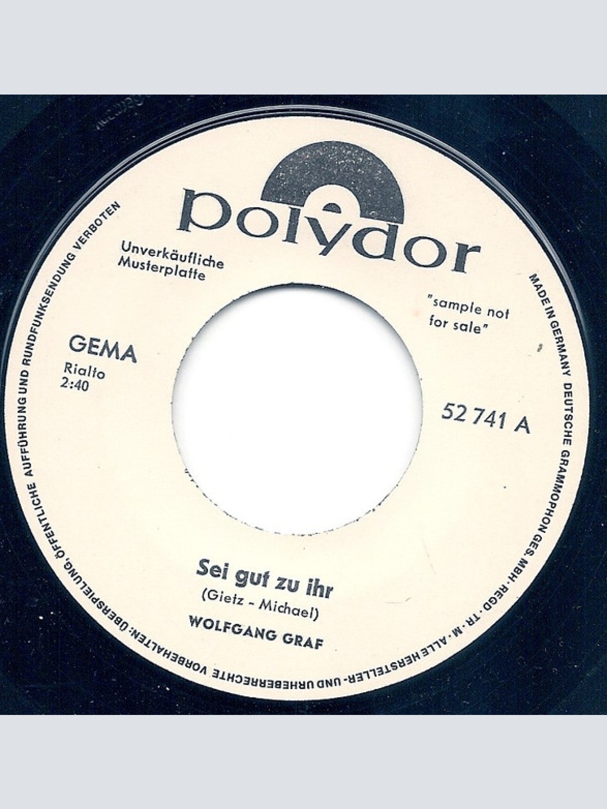 Vinyl / Wolfgang Graf (2) - Sei Gut Zu Ihr