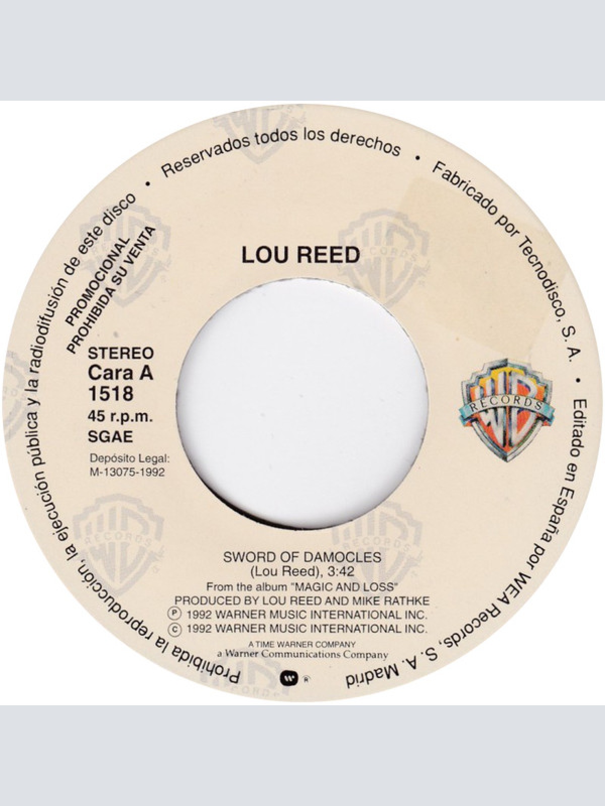 Vinyl / Lou Reed - Sword Of Damocles