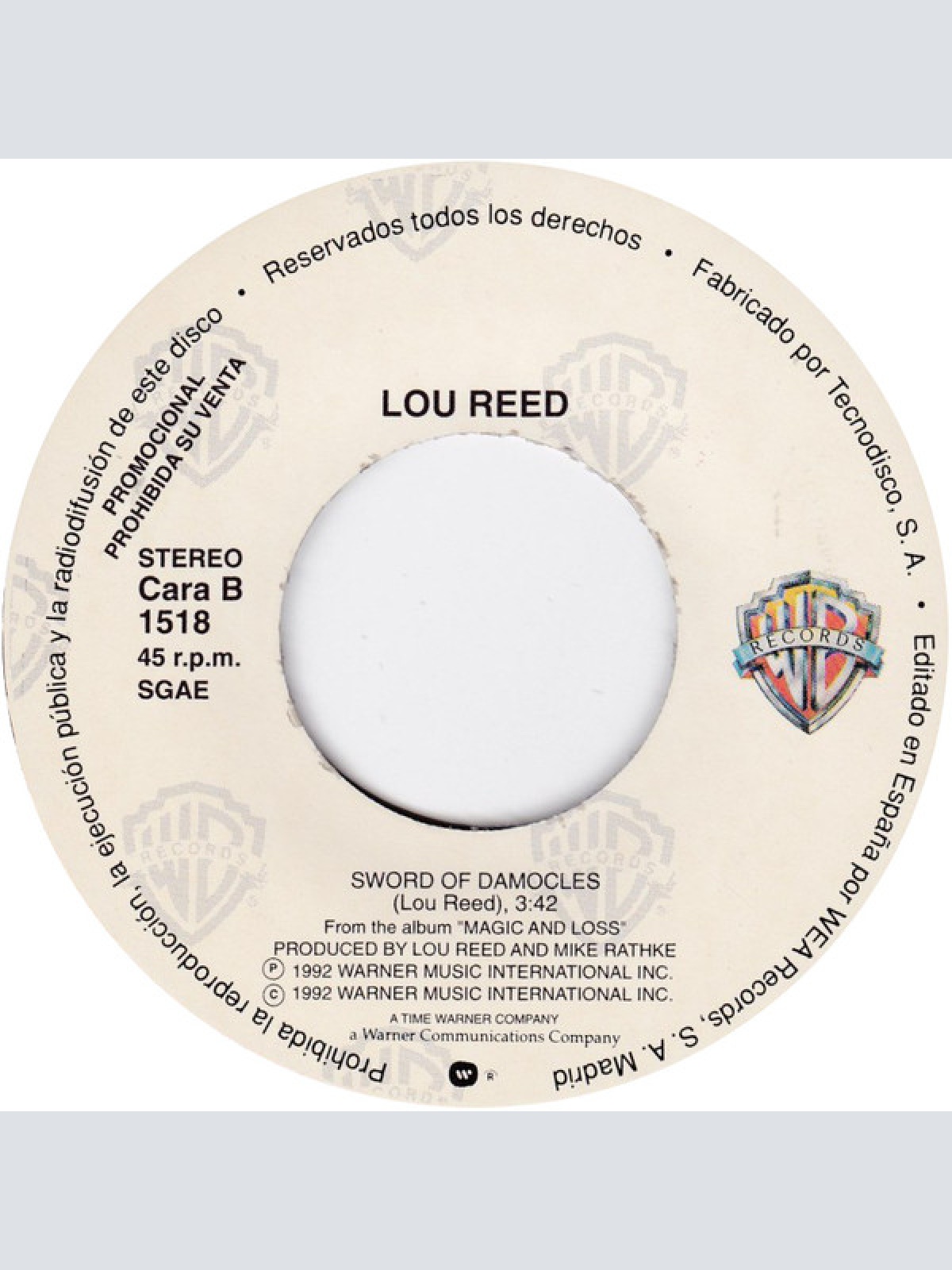 Vinyl / Lou Reed - Sword Of Damocles