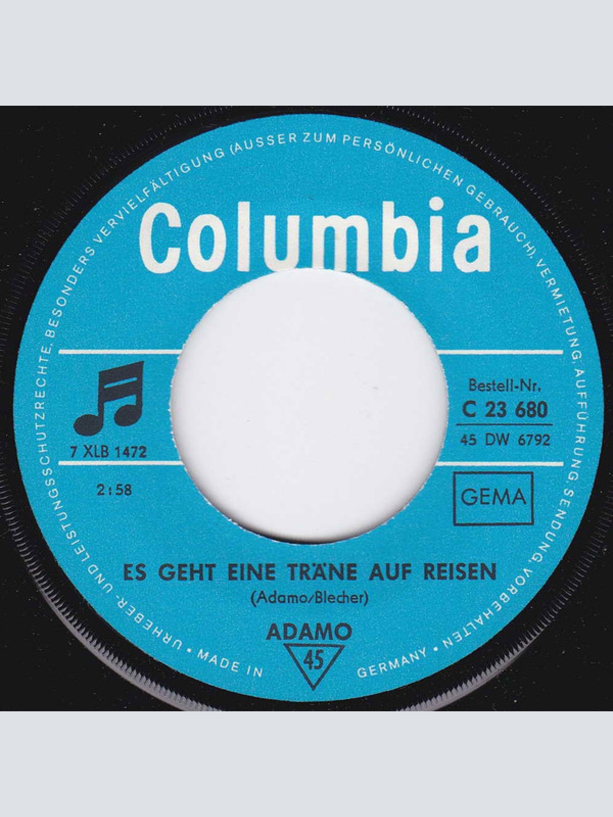 Vinyl / Adamo - Es Geht Eine Träne Auf Reisen