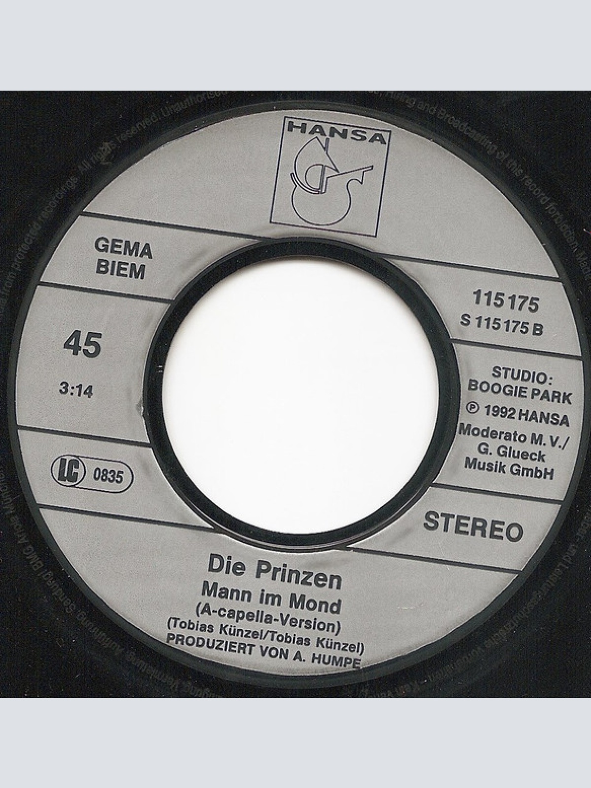 Vinyl / Die Prinzen - Mann Im Mond